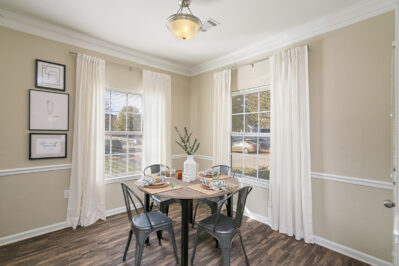 Dining room with windows