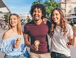 young adults enjoying ice cream